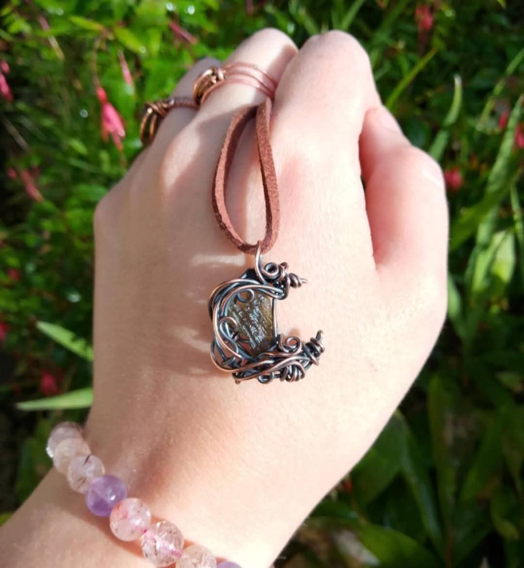Baby Lotus & Moldavite Moons