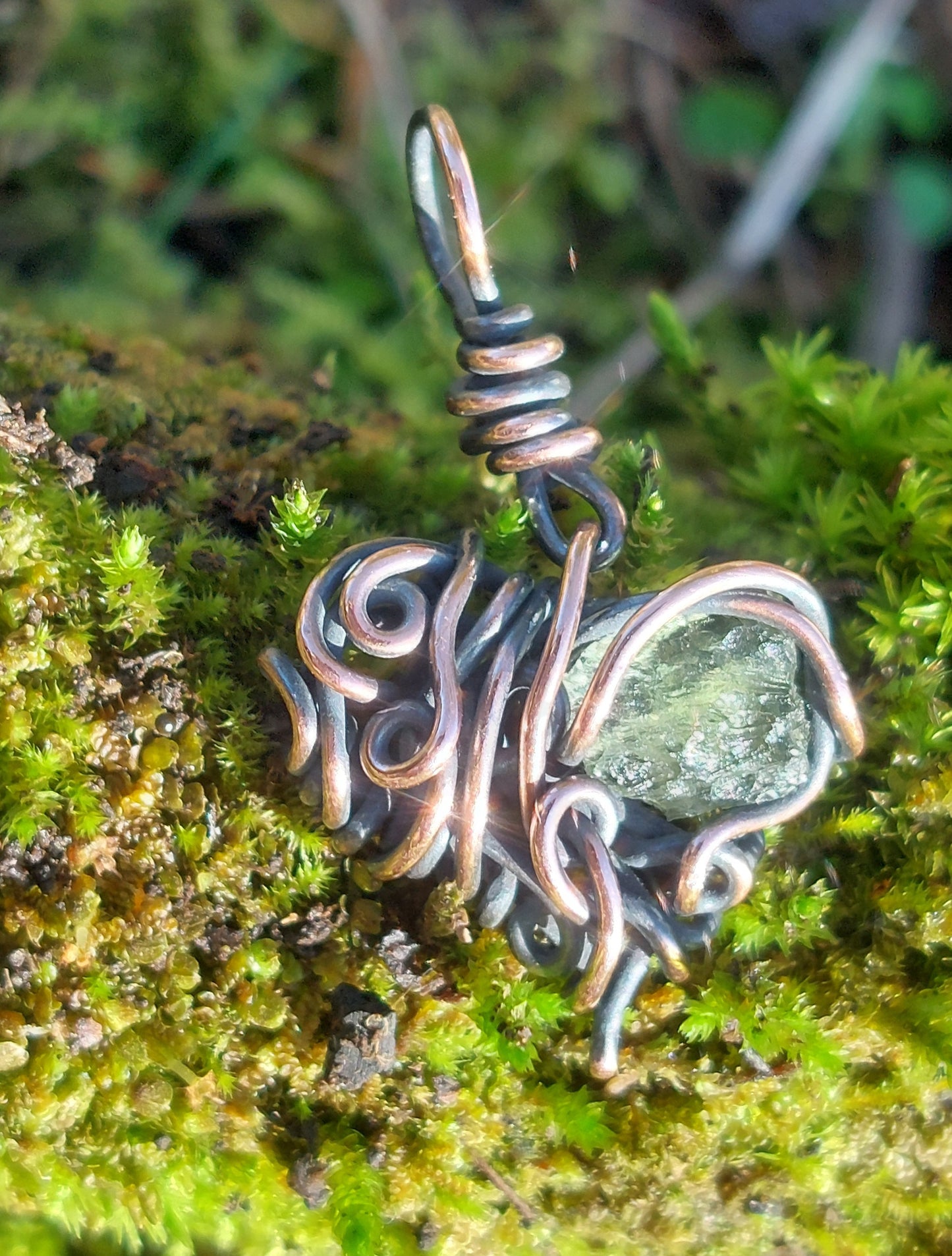 Copper Moldavite Heart Energy Token Valentines Collection