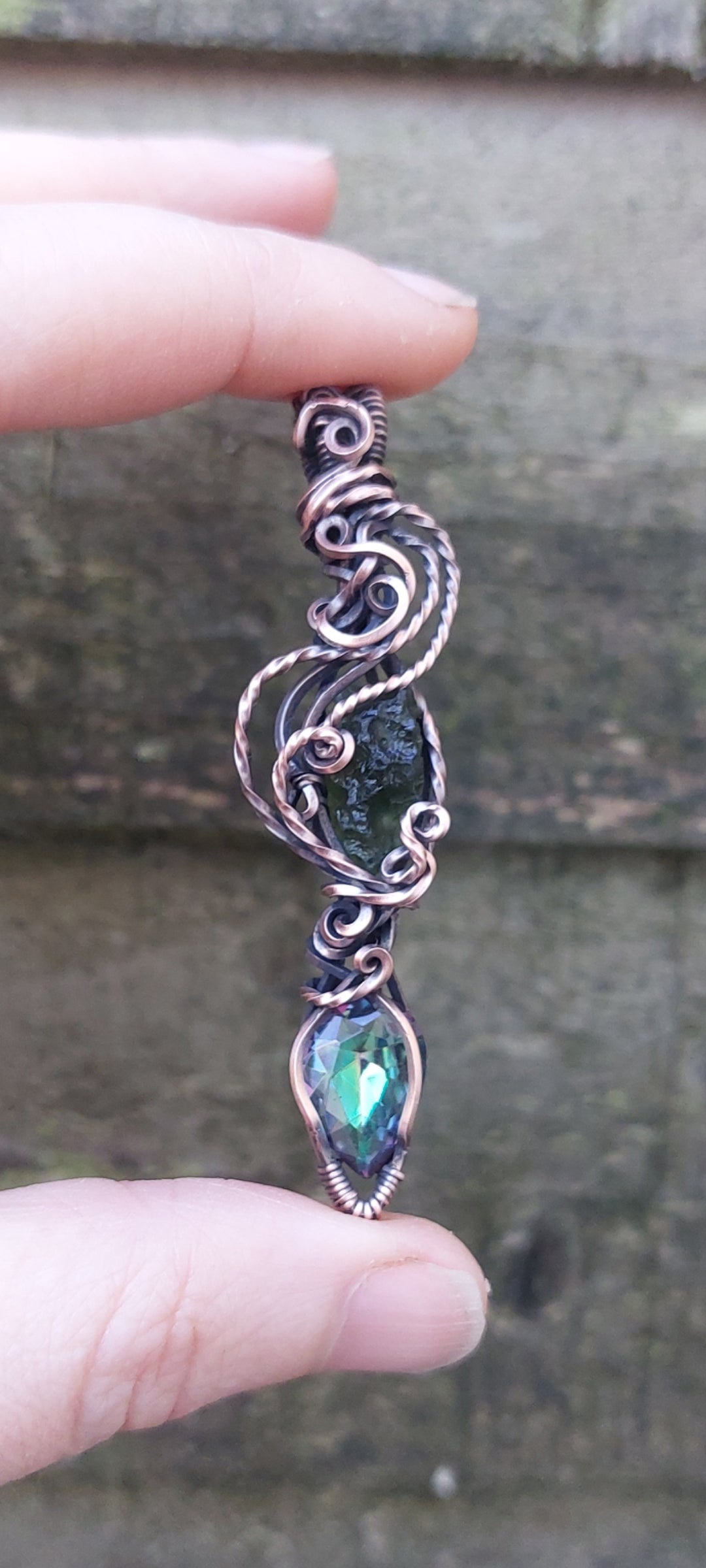 Moldavite & Mystic Quartz Energy Token