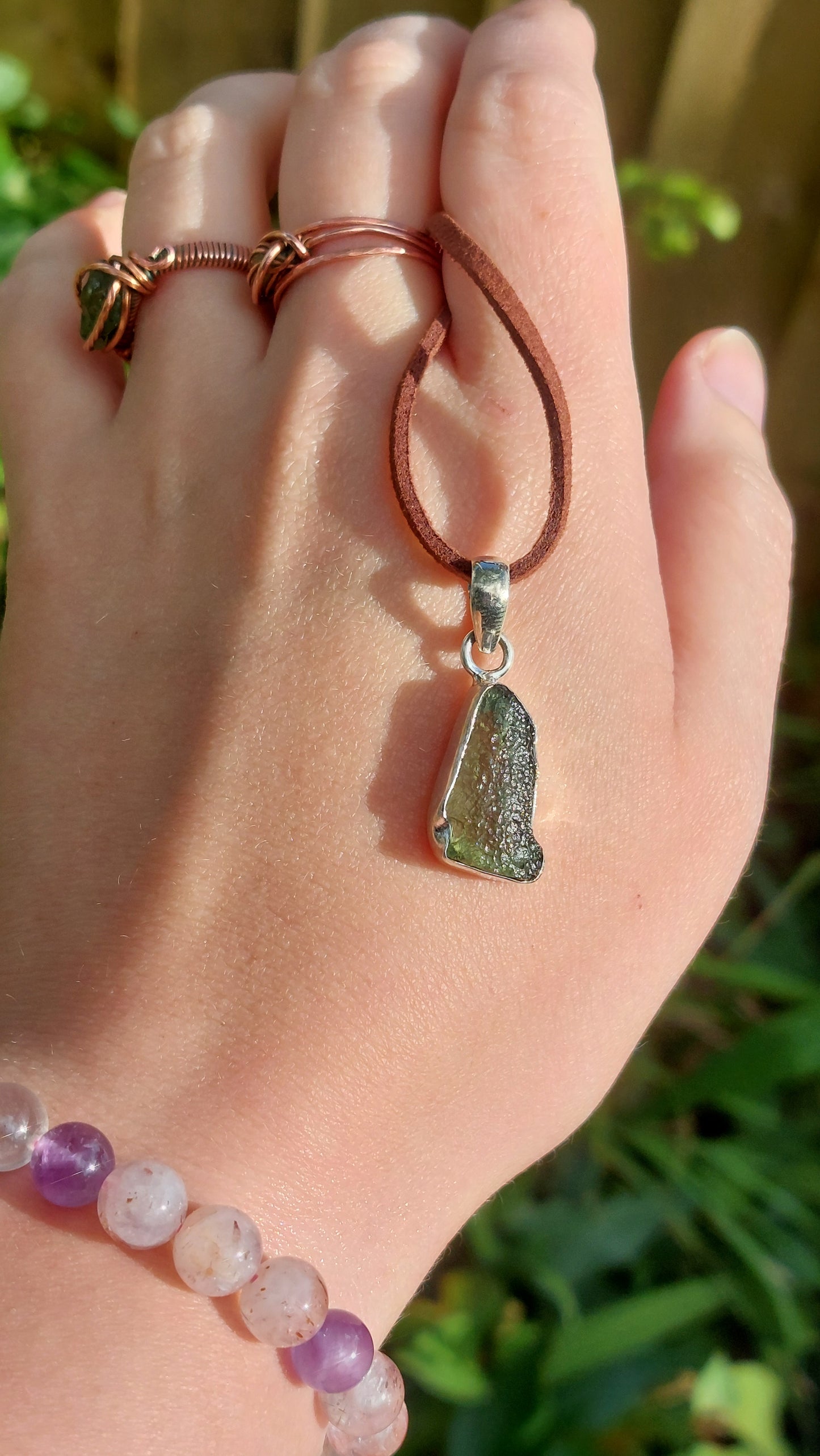 Sterling Silver Moldavite/Tanzanite/Libyan Glass Pendants