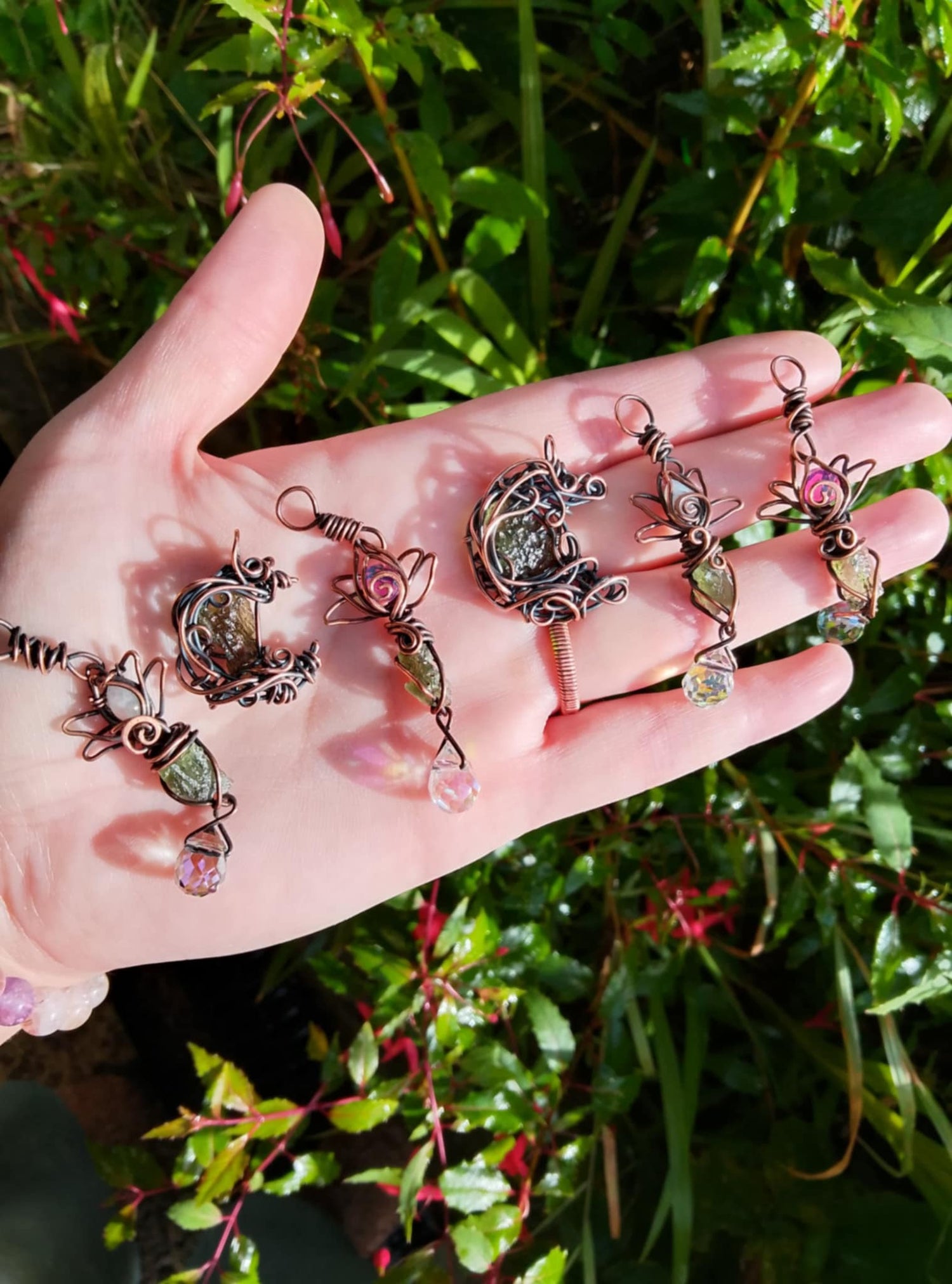 Baby Lotus & Moldavite Moons