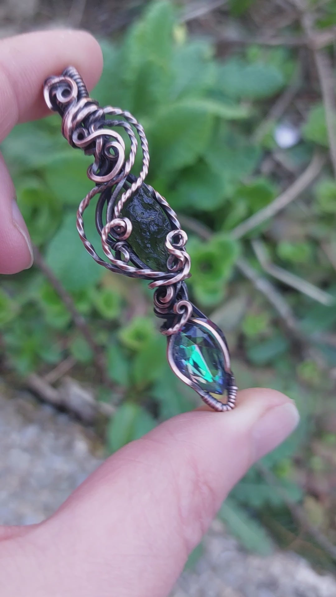 Moldavite & Mystic Quartz Energy Token