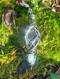 Sterling Silver Moldavite & Opal Energy Token ✨️✨️
