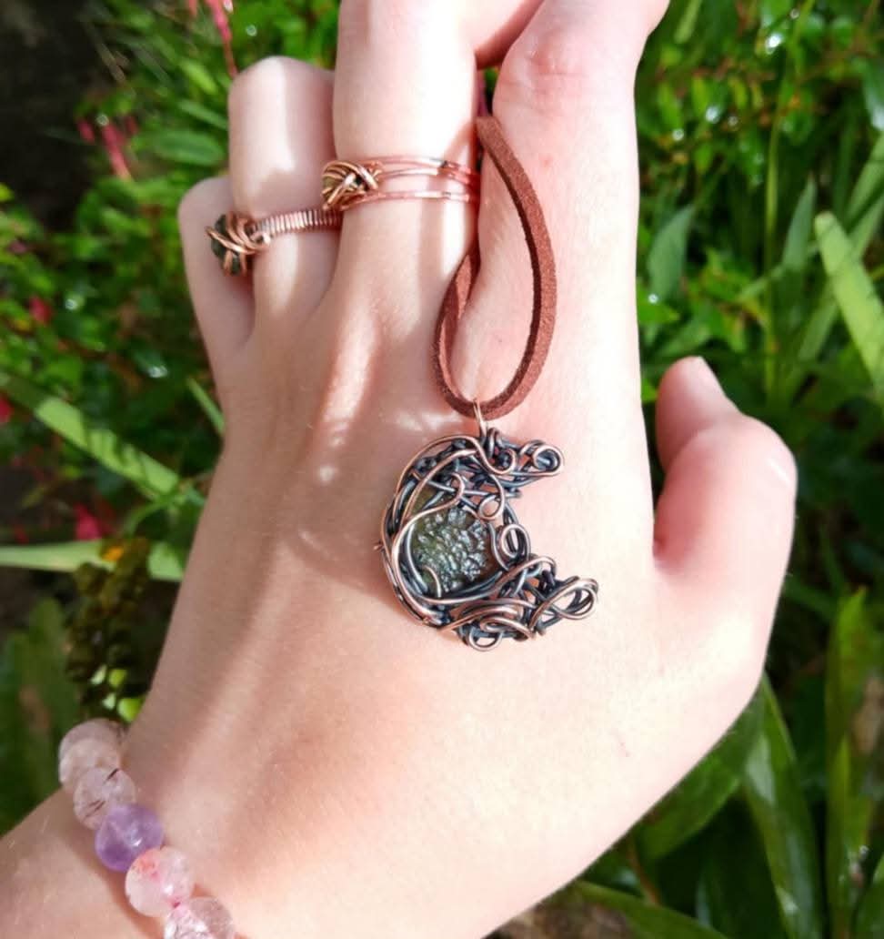 Baby Lotus & Moldavite Moons
