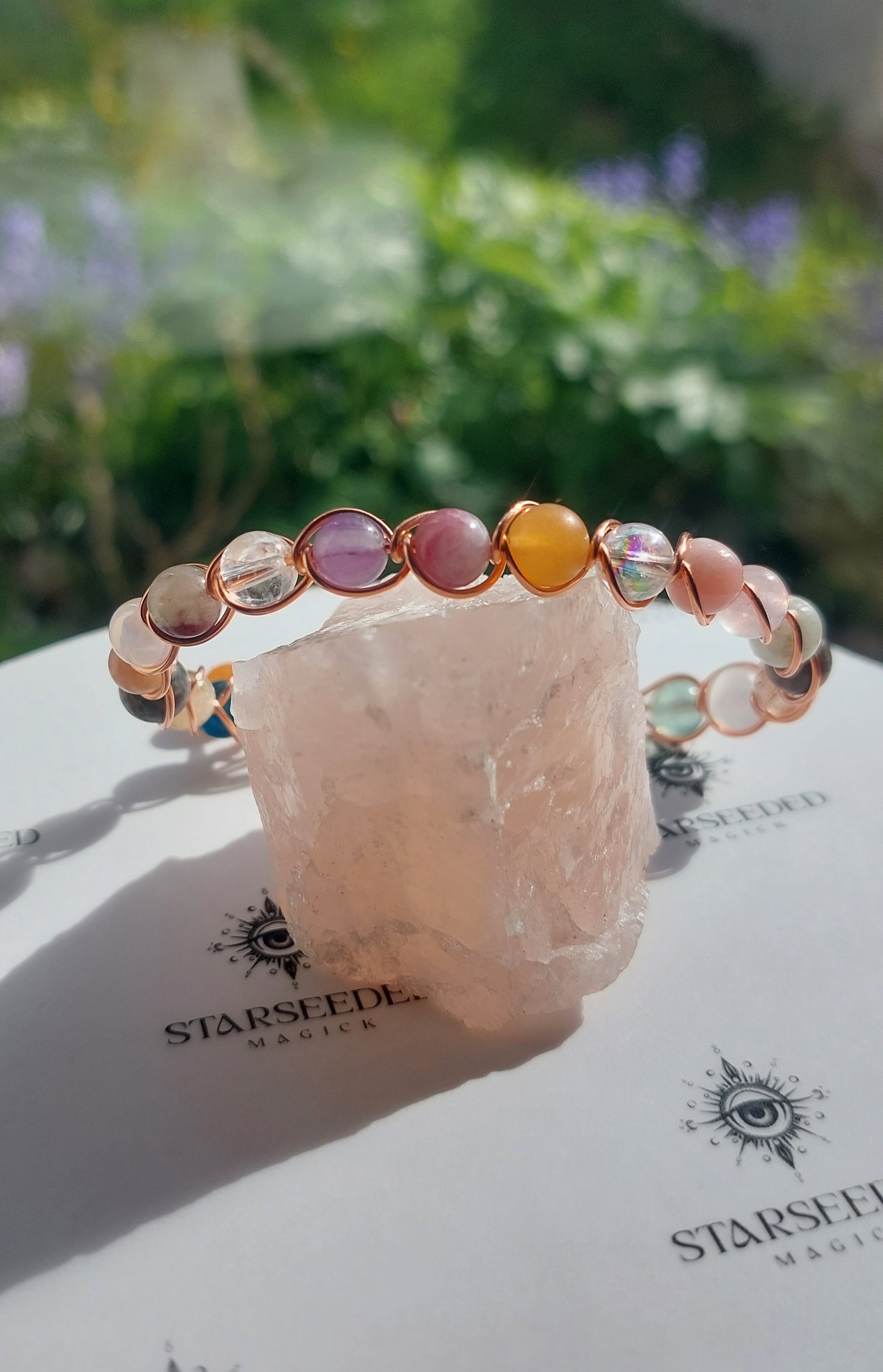 Multistone Gemstone Bracelet In Gealing Copper Fully Adjustable #6