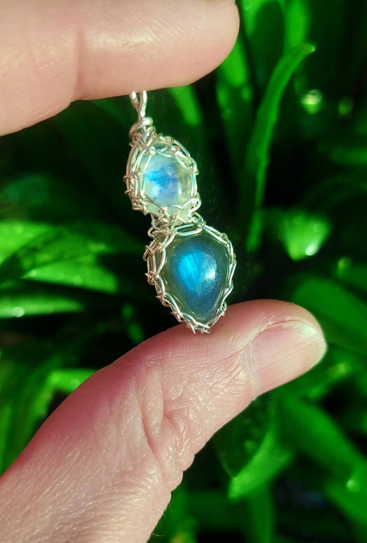 Sterling Silver Labradorite & Moonstone Fairy Token 🧚‍♀️✨️