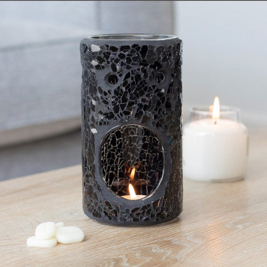 Black Crackle Glass Oil/Wax Burner