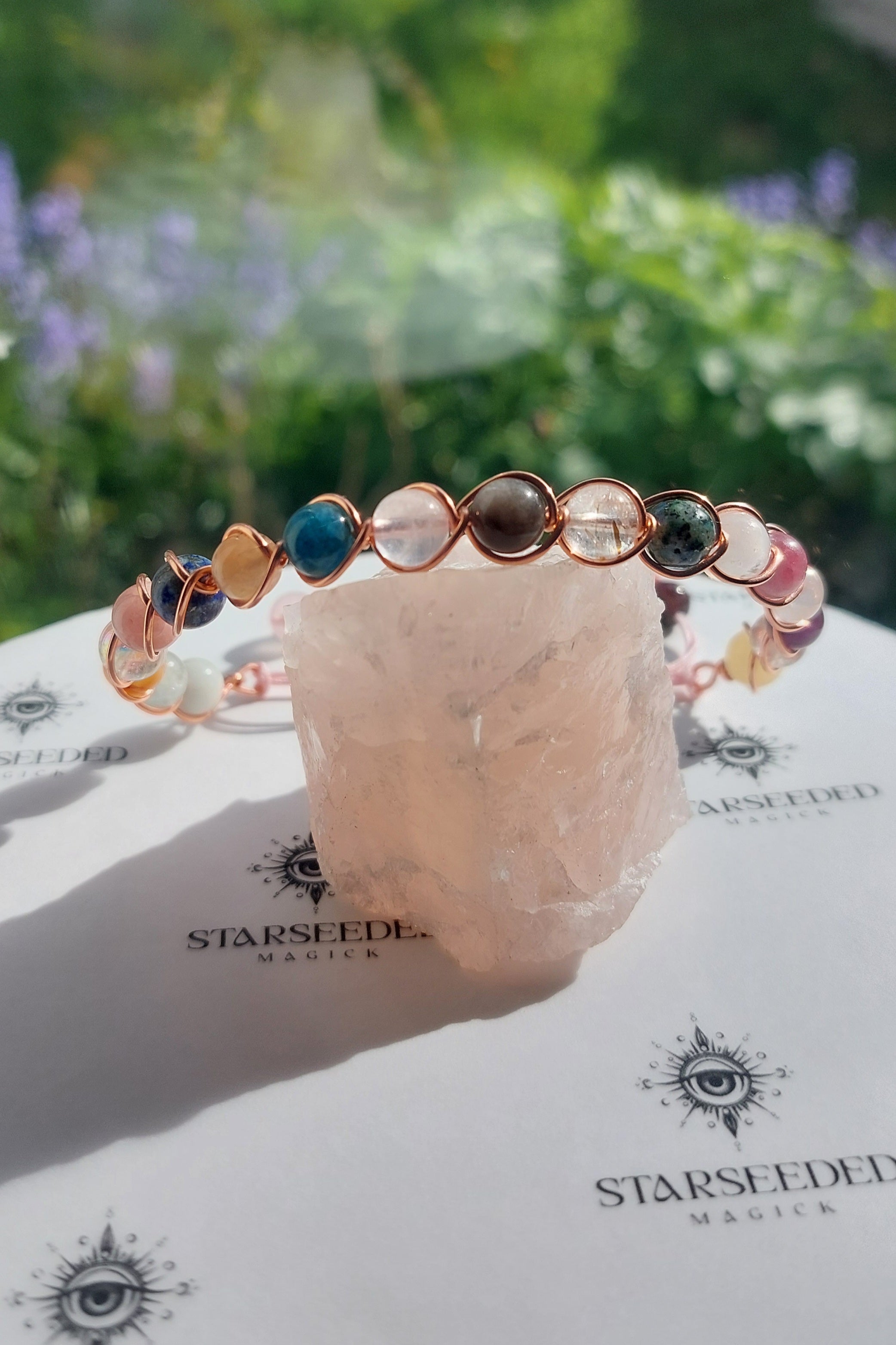 Multistone Gemstone Bracelet In Healing Copper Fully Adjustable #4