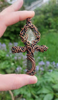 Libyan Desert Glass & Moldavite Ankh