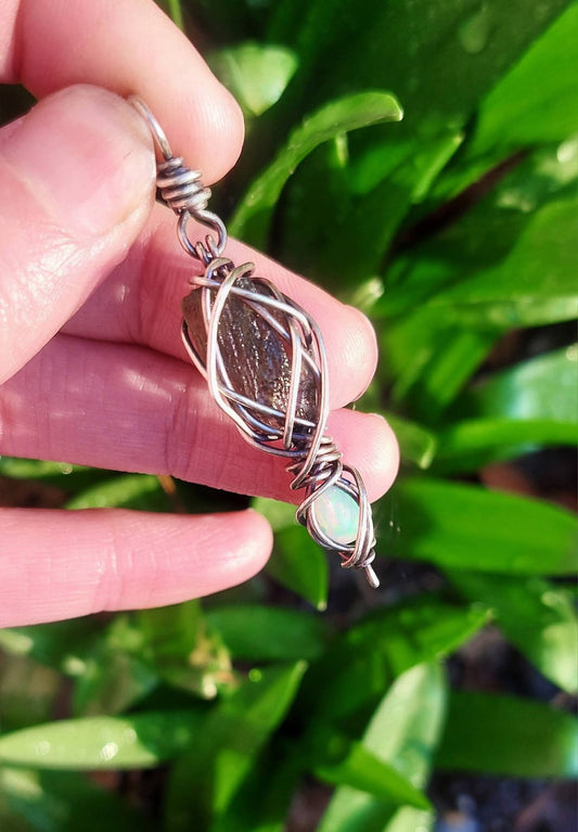 Sterling Silver Opal & Moldavite ✨️