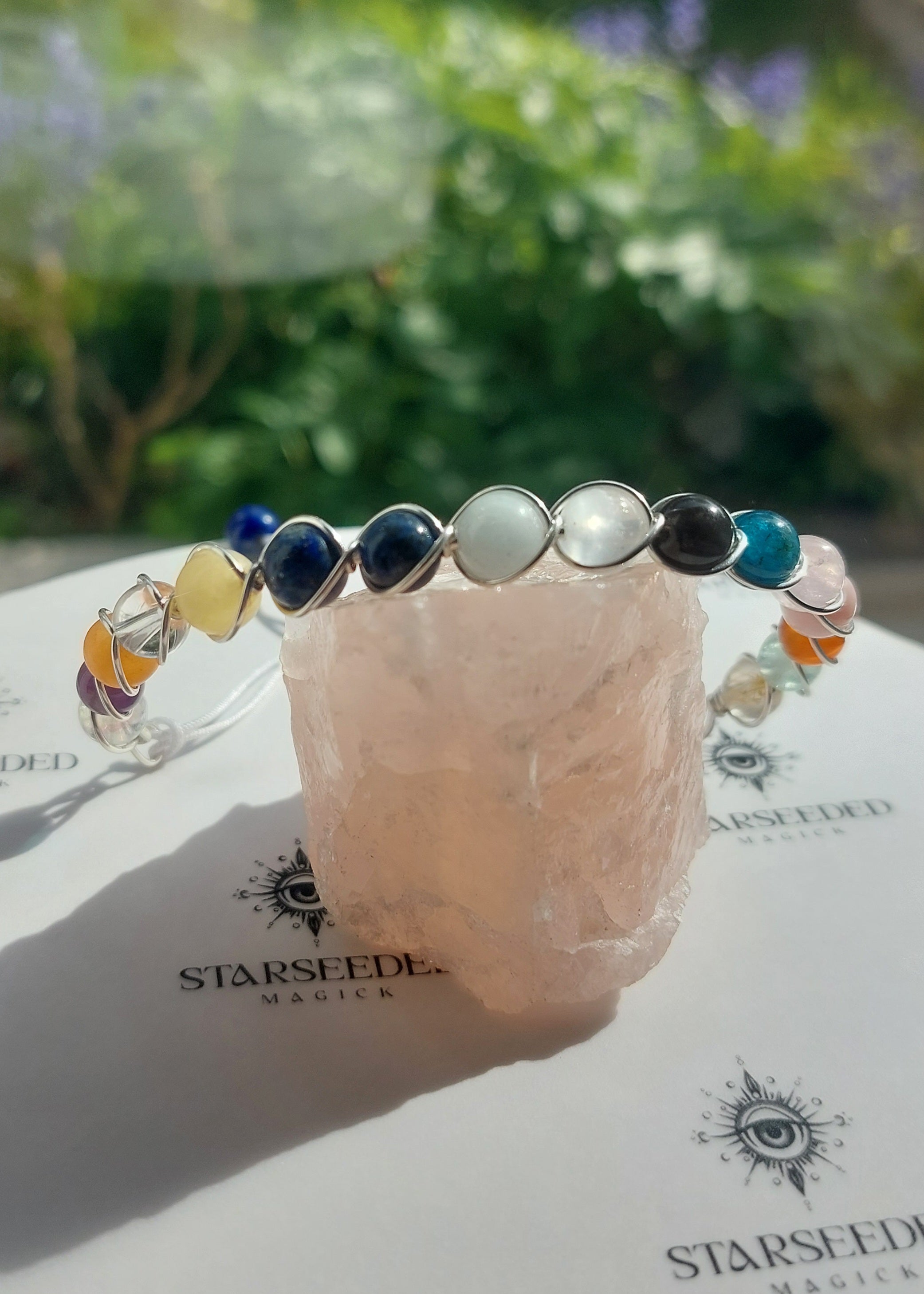 Multistone Gemstone Bracelet In Sterling Silver Fully Adjustable #5