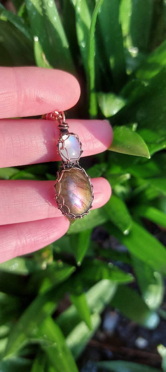 Purple Labradorite & Moonstone Fairy Token 🧚‍♀️✨️