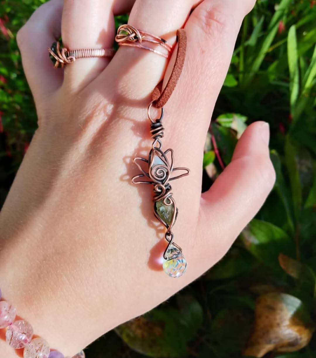 Baby Lotus & Moldavite Moons