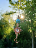 Amazonite Starseeded Baby Energy Token With Citrine Sun & Baby Moon ✨️
