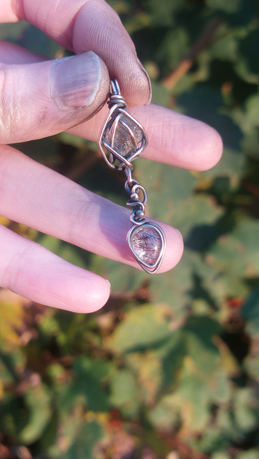 Moldavite & Tourmalated Quartz