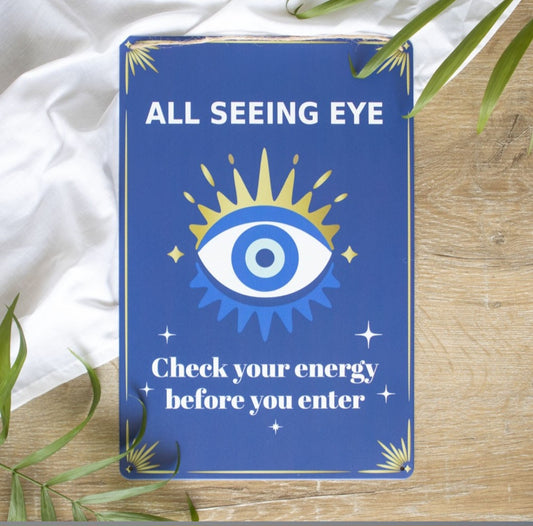 All Seeing Eye Metal Sign 30cm x 20cm