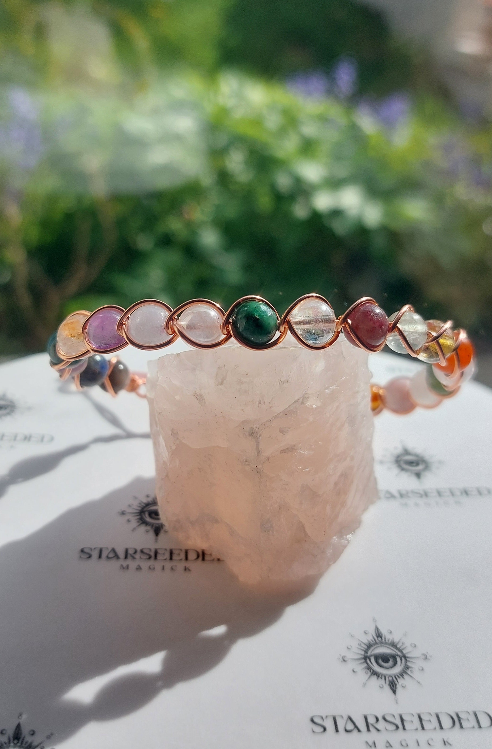 Multistone Gemstone Bracelet In Healing Copper Fully Adjustable #3