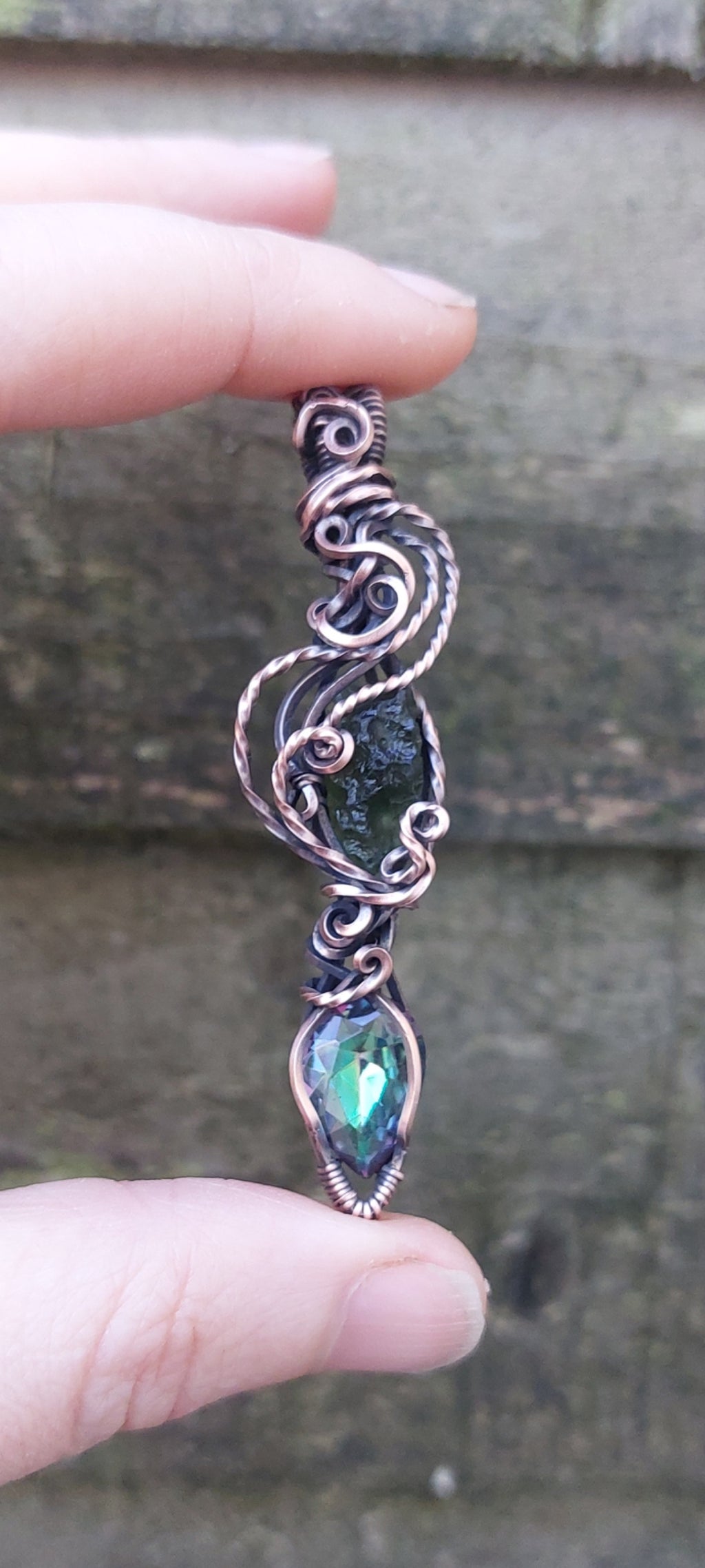 Moldavite & Mystic Quartz Energy Token