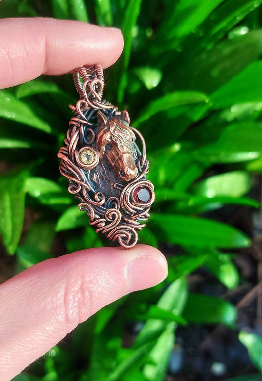 Fire Horse With Citrine & Garnet✨️